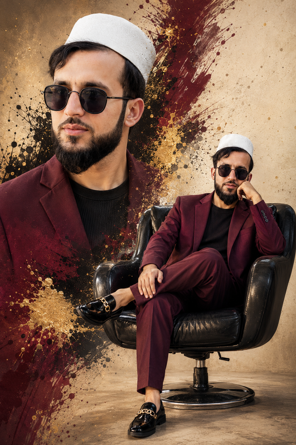 “The Boss Aesthetic: Dressed to Impress in Burgundy”
