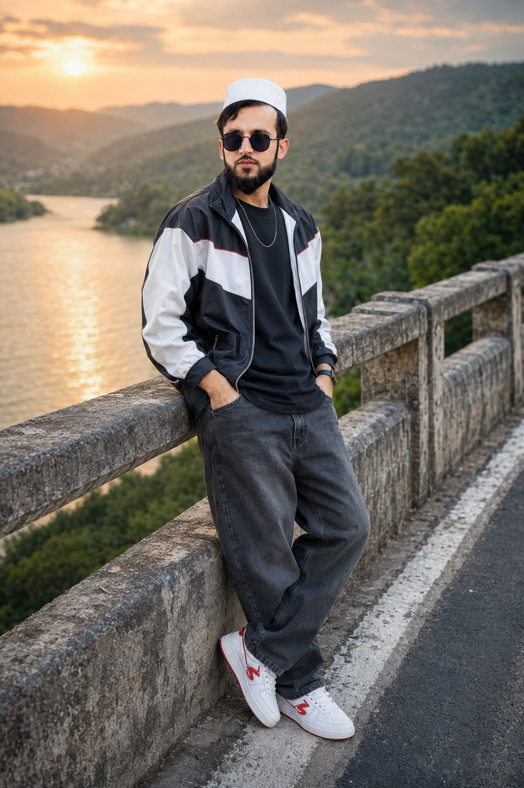 “Golden Hour Aesthetic: Casual Bridge Portrait”